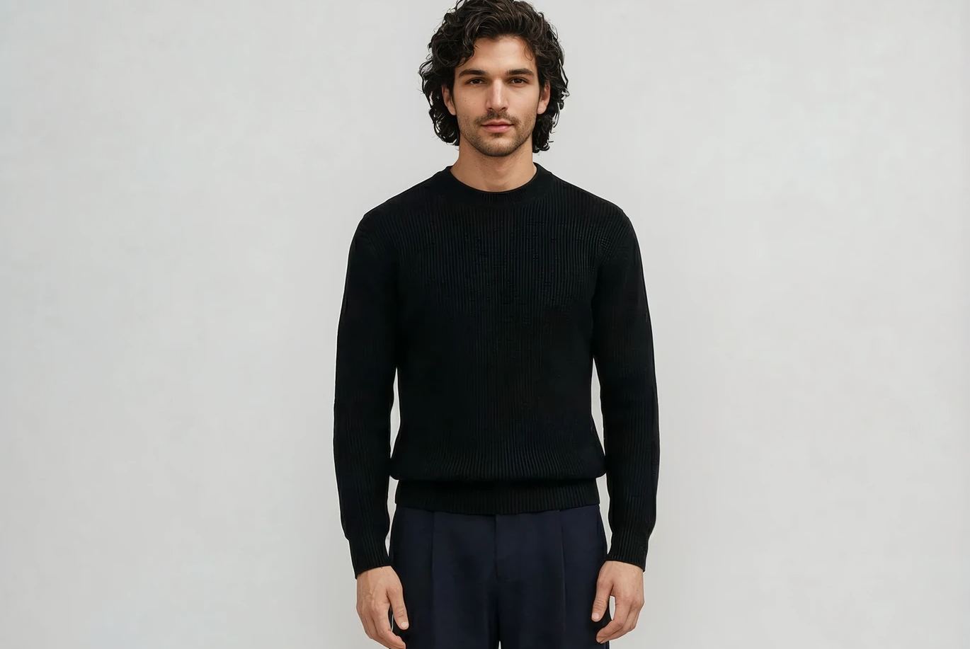 Ribbed Essential Knit | Zwart